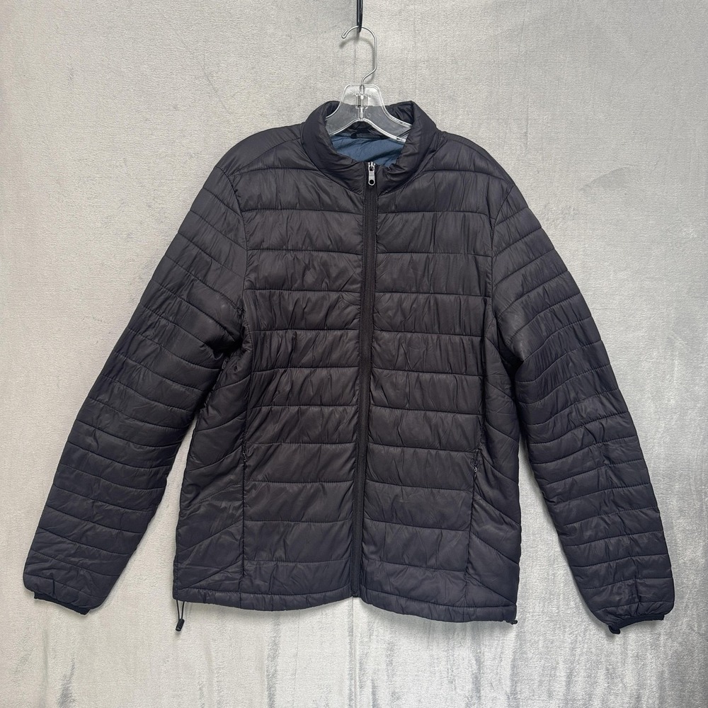 Bershka‎ Jacket Mens Large Black Quilted Puffer Full Zip Lightweight Insulated